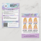 Eyebrow Microblading Brow Aftercare & Appointment Visitekaartje (Voorkant / Achterkant)