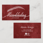 Eyebrow Salon Microblading Typografie Red Velvet Visitekaartje (Voorkant / Achterkant)