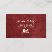 Eyebrow Salon Microblading Typografie Red Velvet Visitekaartje (Achterkant)