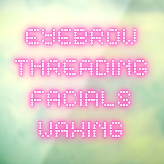 Eyebrow Threading Facials Waxing Bright Roze Raamsticker (Vel 3)