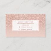 Eyebrows elegant typografie blauw roos goud 2 visitekaartje (Achterkant)