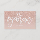 Eyebrows elegant typografie blauw roos goud visitekaartje (Voorkant)