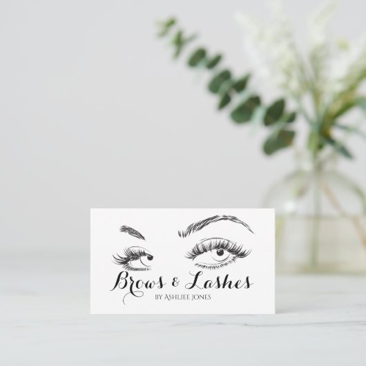 Eyebrows & Eyelash Extensions Salon Visitekaartje (Staand voorkant)