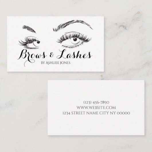 Eyebrows & Eyelash Extensions Salon Visitekaartje (Voorkant / Achterkant)