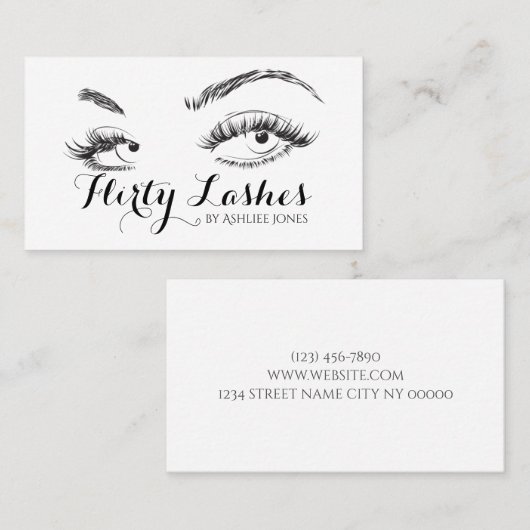 Eyebrows & Eyelash Extensions Salon Visitekaartje (Voorkant / Achterkant)