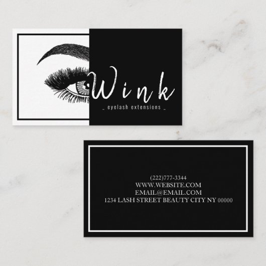 Eyebrows & Eyelashes Studio Salon Visitekaartje (Voorkant / Achterkant)