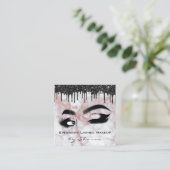 Eyebrows Lash Blauwgroen 6 Punts QR Code Marble Ro Vierkante Visitekaartje (Staand voorkant)