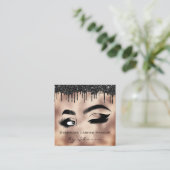 Eyebrows Lash Makeup Roos 6 Punts QR Code Logo Vierkante Visitekaartje (Staand voorkant)