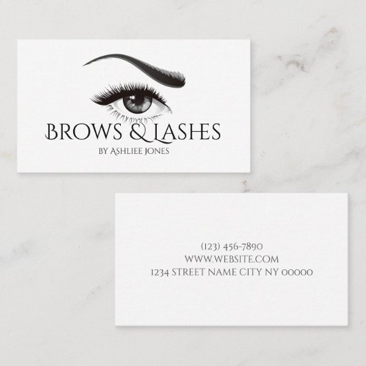 Eyebrows Microblading & Eyelash Extensions Salon Visitekaartje (Voorkant / Achterkant)