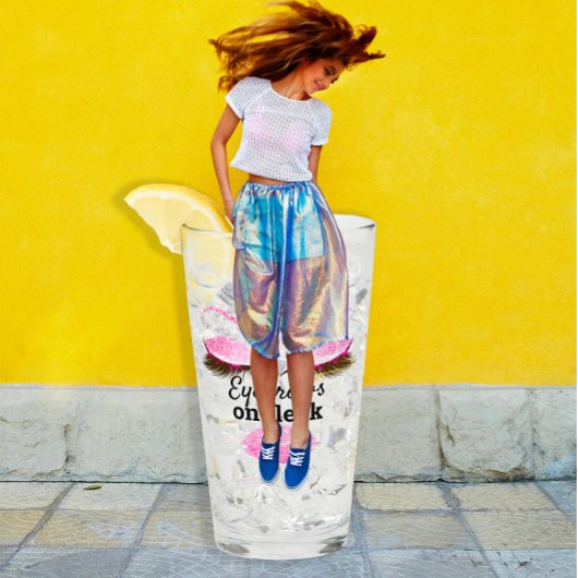 Eyebrows op Fleek Custom Funny Kiss Lash PINk Glas