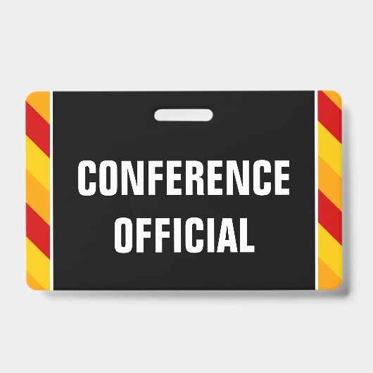 Eyecatching "CONFERENCE OFFICIAL"-badge Badge (Voorzijde)
