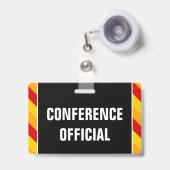Eyecatching "CONFERENCE OFFICIAL"-badge Badge (Voorzijde met uittrekbare clip)