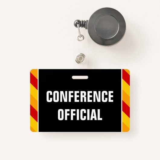Eyecatching "CONFERENCE OFFICIAL"-badge Badge (Voorkant met intrekbare)
