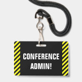 Eyecatching "CONFERENTIE ADMIN!" badge (Voorkant met koord)