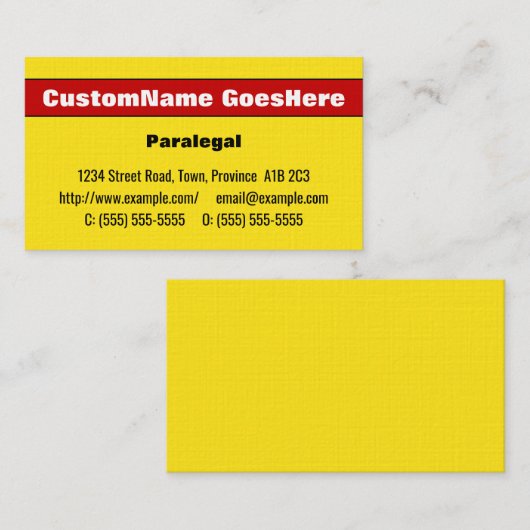 Eyecatching en oud paralegaal Visitekaartje (Voorkant / Achterkant)