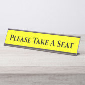 Eyecatching "Neem alstublieft een stoel" Desk Name Bureau Naambordje (Voorkant)