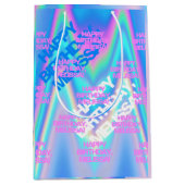 Eyecatching Y2K-regenboog op aangepaste tekstholog Medium Cadeauzakje (Voorkant)