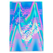 Eyecatching Y2K-regenboog op aangepaste tekstholog Medium Cadeauzakje (Achterkant)