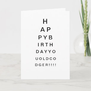 Eyechart Birthday Card Kaart