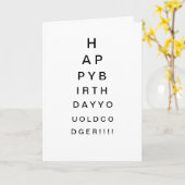 Eyechart Verjaardag Kaart (Gele Bloem)