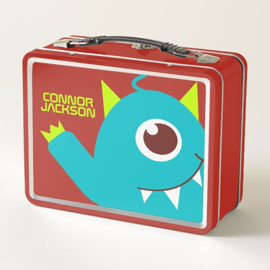 Eyed alien blue kinder name lunchbox (Achterkant)