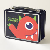 Eyed alien monster oranje kinder namaaklunchbox (Achterkant)