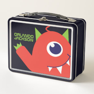 Eyed alien monster oranje kinder namaaklunchbox