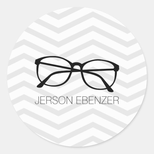 Eyeglass Reading Chevron Masculine Ronde Sticker (Voorkant)
