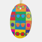 Eyeglassecheckboard Keramisch Ornament (Links)