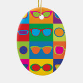 Eyeglassecheckboard Keramisch Ornament (Achterkant)