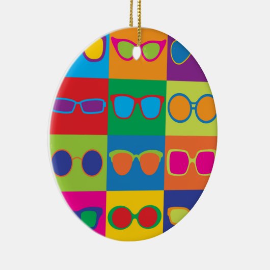 Eyeglassecheckboard Keramisch Ornament (Rechts)