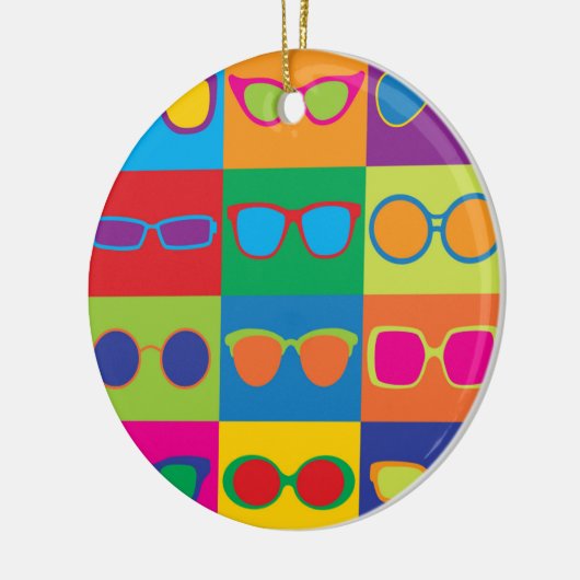 Eyeglassecheckboard Keramisch Ornament (Links)