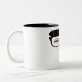 Eyeglassen en gezicht met Mustache Tweekleurige Koffiemok (Links)