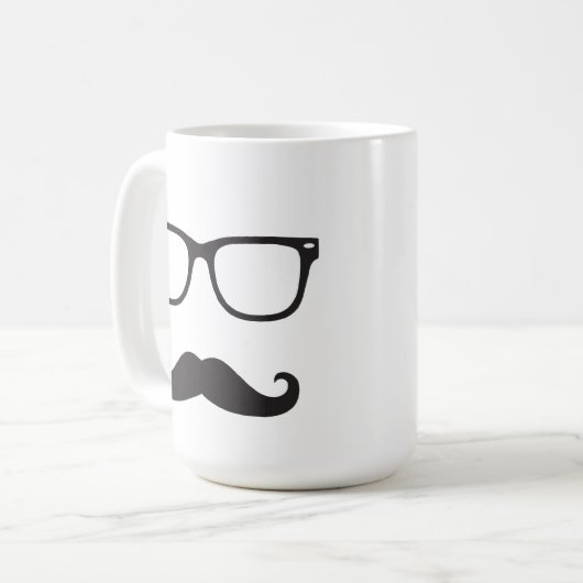 Eyeglassen en Mustache Mok (Voorkant links)