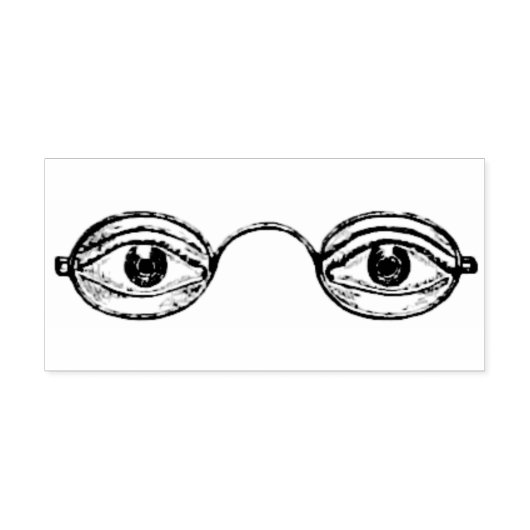  Eyeglassen met Eyes Rubber Art Stamp Rubberstempel (Afrduk)