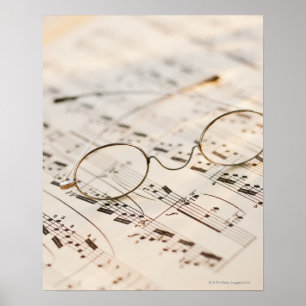 Eyeglassen op vel muziek poster