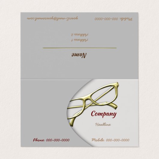 Eyeglassen Visitekaartje (Buitenkant ongevouwen)