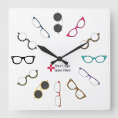 Eyeglasses Aangepaste Logo-klok Vierkante Klok (Voorkant)