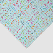 Eyeglasses Retro Blauwgroen Gingham, Mideeuwse Mod Tissuepapier (Detail)