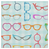 Eyeglasses Retro Modern Hipster met Blue Gingham Stof (Swatch)