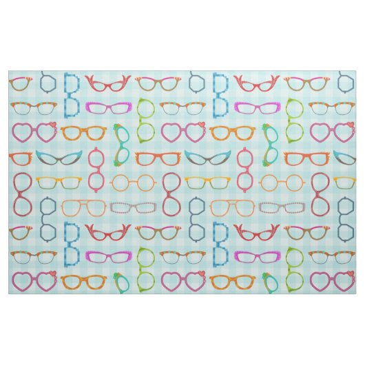 Eyeglasses Retro Modern Hipster met Blue Gingham Stof (Fat Quarter)