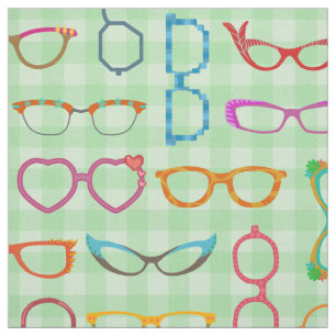 Eyeglasses Retro Modern Hipster met Green Gingham Stof