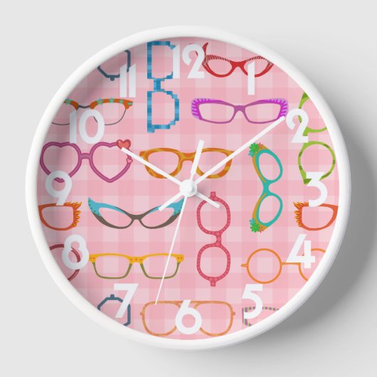 Eyeglasses Retro Modern Hipster met Roze Gingham (Voorkant)