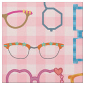 Eyeglasses Retro Modern Hipster met Roze Gingham Stof (Close Up)
