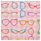 Eyeglasses Retro Modern Hipster met Roze Gingham Stof (Swatch)