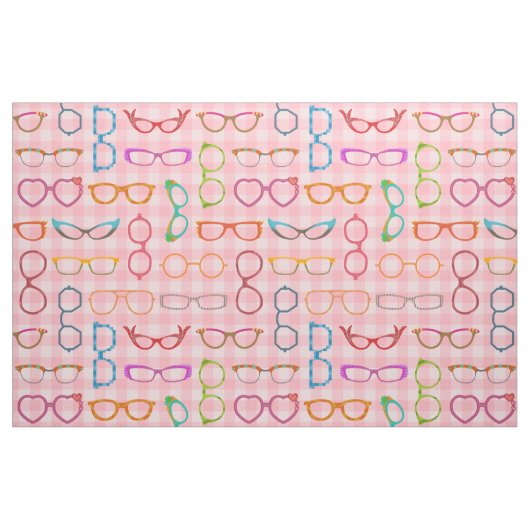 Eyeglasses Retro Modern Hipster met Roze Gingham Stof (Fat Quarter)