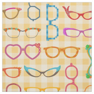 Eyeglasses Retro Modern Hipster Oranje Gingham Stof