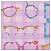 Eyeglasses Retro Modern Hipster Paars Gingham Stof (Close Up)