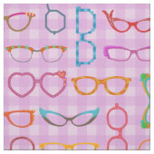 Eyeglasses Retro Modern Hipster Paars Gingham Stof (Swatch)