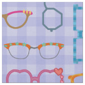 Eyeglasses Retro Modern Hipster Violet Gingham Stof (Close Up)